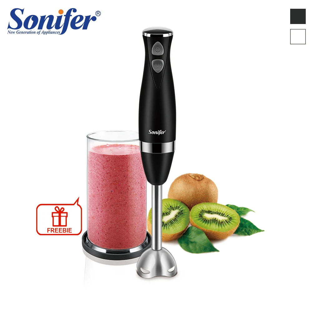 

Immersion Blender Hand Food Mixer Includes Chopper and 600ml Smoothie Cup Stainless Steel Ice Blades Whisk Sonifer