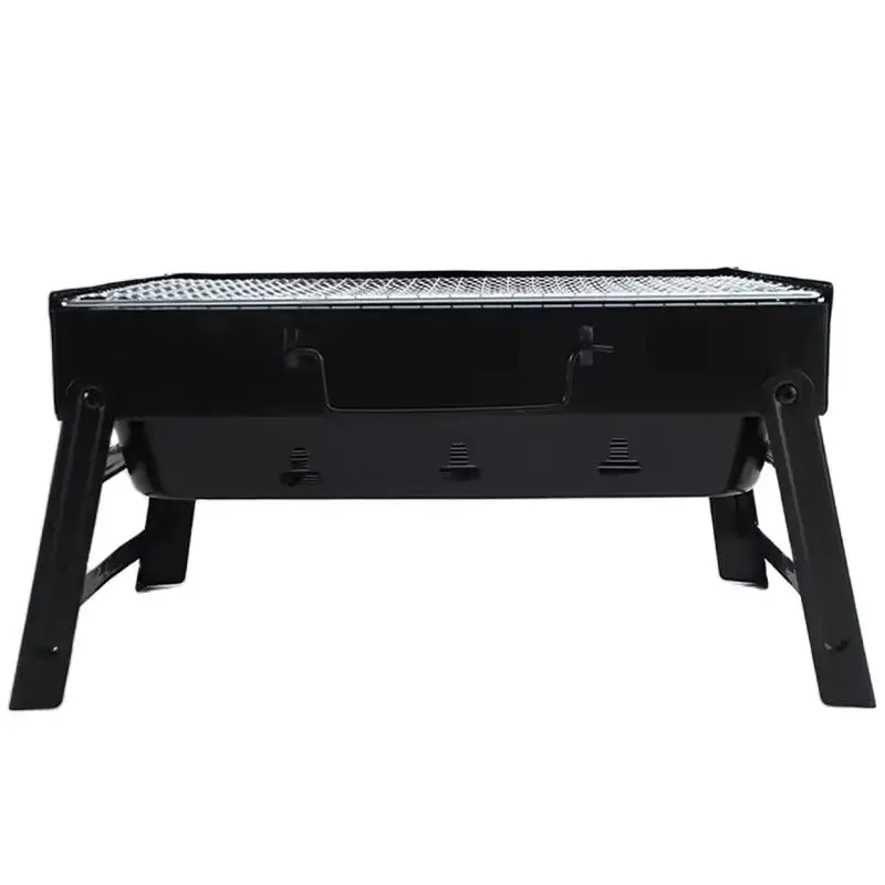 Folding Portable Barbecue Charcoal Grill, Barbecue Desk Tabletop Outdoor Stainless Steel Smoker BBQ for Outdoor Cooking Camping