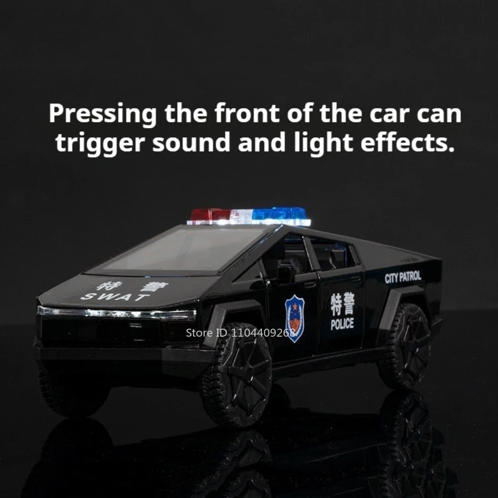 Schaal 1:32 Pickup Model Speelgoedauto Metaal Diecast Openbare Beveiliging Terreinwagen Speelgoed 110 Muziek Lichtmodellen Politieauto's Ornamenten