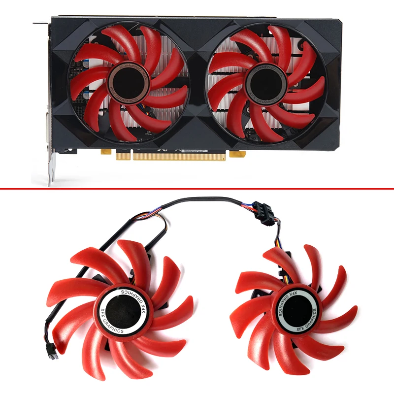 

NEW 2PCS 85MM FDC10H12S9-C FY09010H12LPB Cooler Fan Replace For HIS XFX RX 570 RS R9 285 390X RX580 Graphics Video Card Cooling