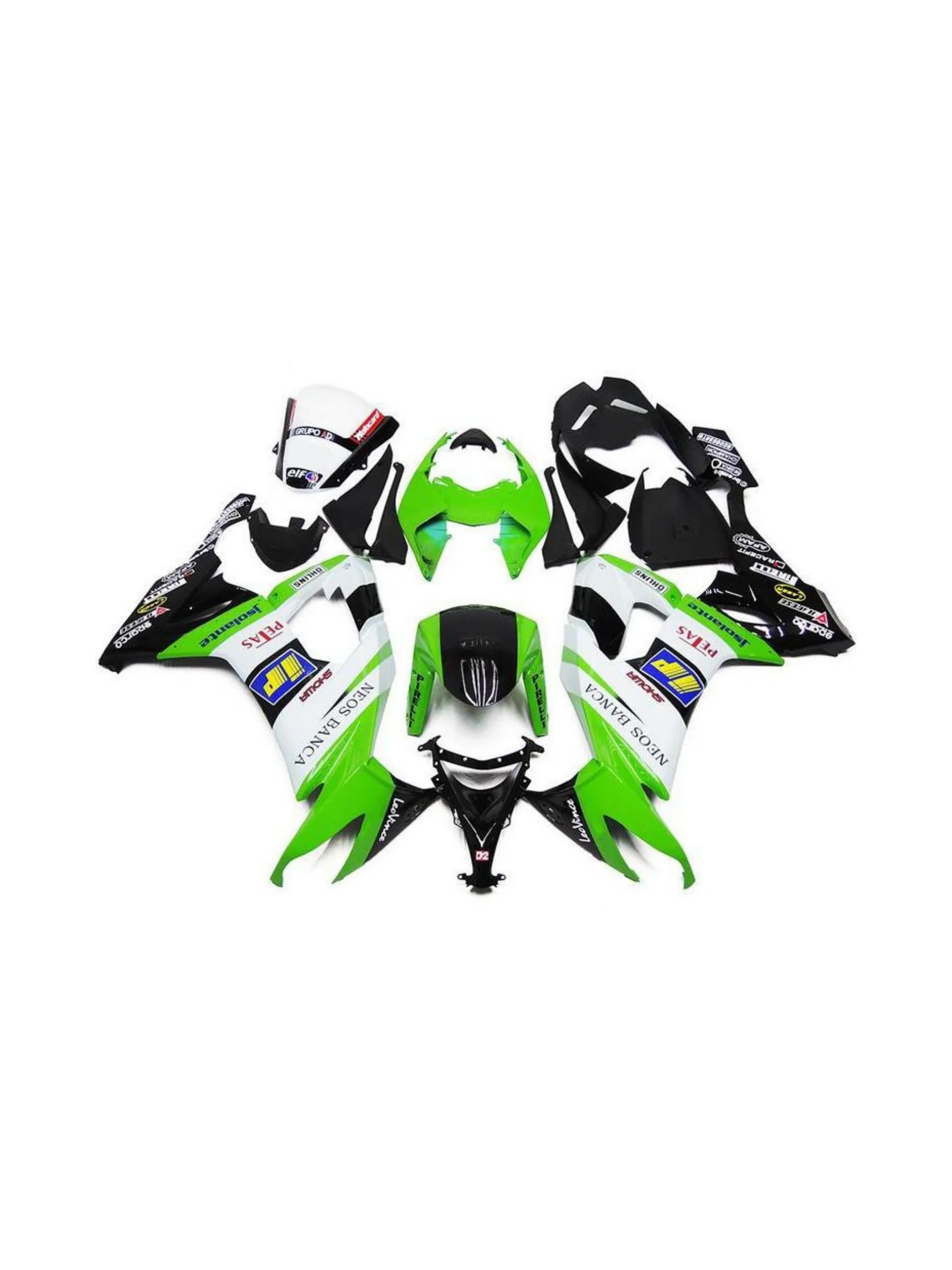 Fairing Kit For KAWASAKI NINJA ZX-10R ZX 10 ZX10 R 10R 1000 green black white ZX10R 08 09 10 ZX1000 2008 2009 2010 Bodys