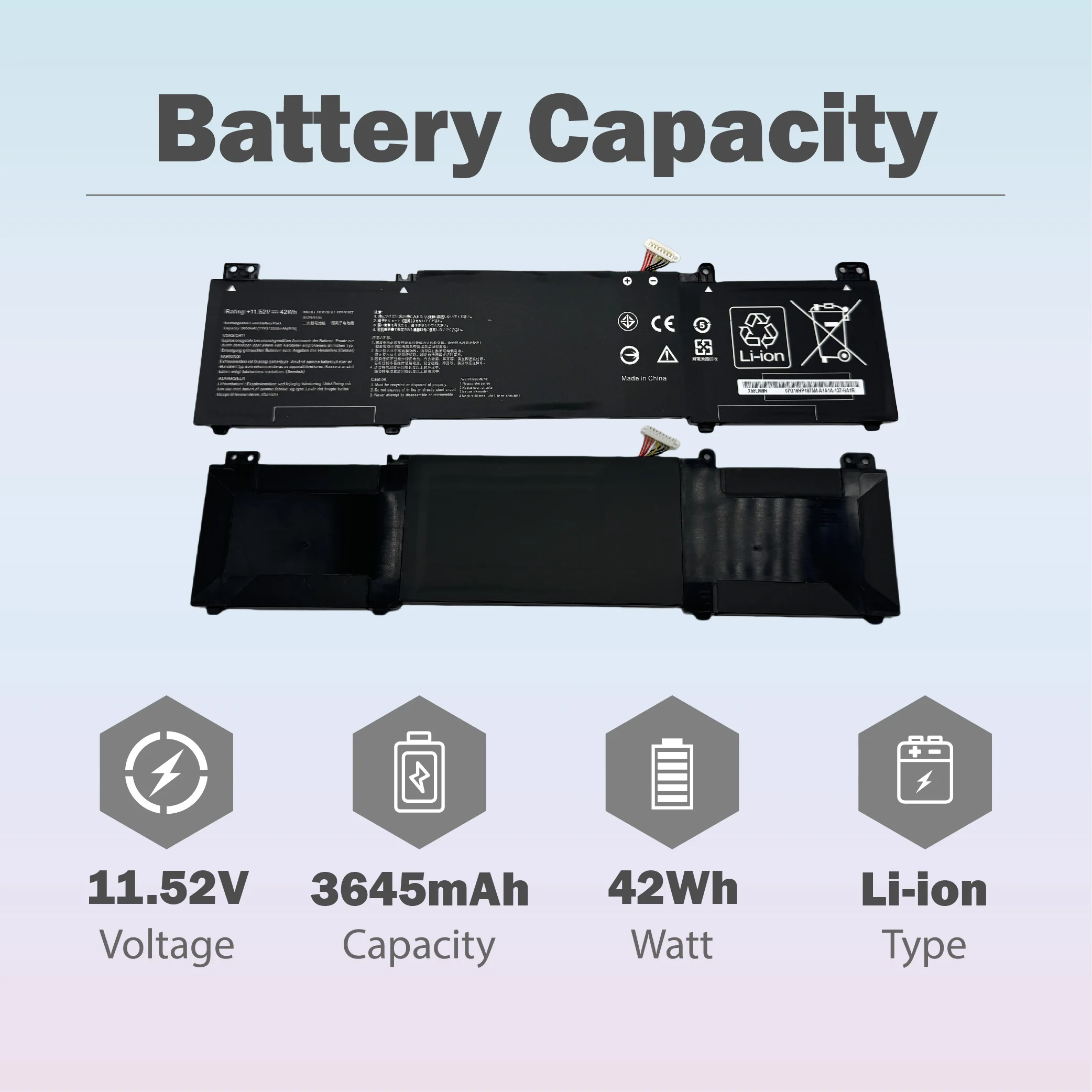 B31N1822 11,52 V 42 Wh Laptop-Akku für Asus ZenBook Flip 14 UX462DA Q406 Q406D Q406DA UM462 UX462 UX462D UX462DA UM462DA