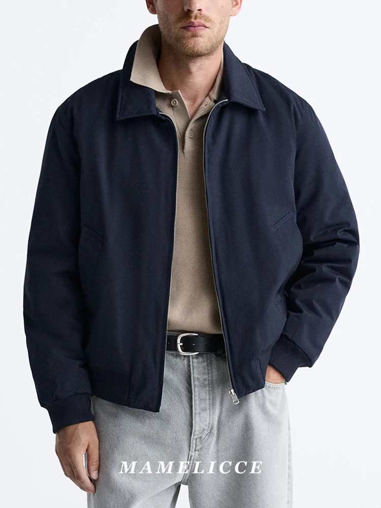 MAMELICCE Original design Minimalist lapel collar thick jacket business casual cotton outerwear for men jacket man jackets