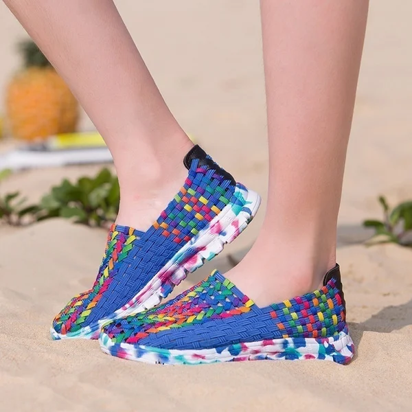 Sneakers Woven Shoes, Sandal Womens Summer Fashion Woven Soft Sandals Casual Sport Shoes(Size : 35-41)