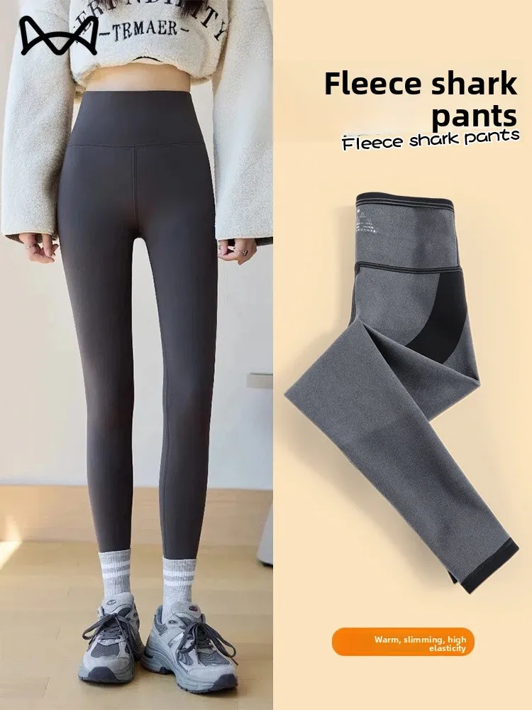

Утепленные флисовые брюки для йоги женские с высокой талией, утягивающие, базовый слой, зимние, новые, эластичные, повседневные брюки для фитнеса