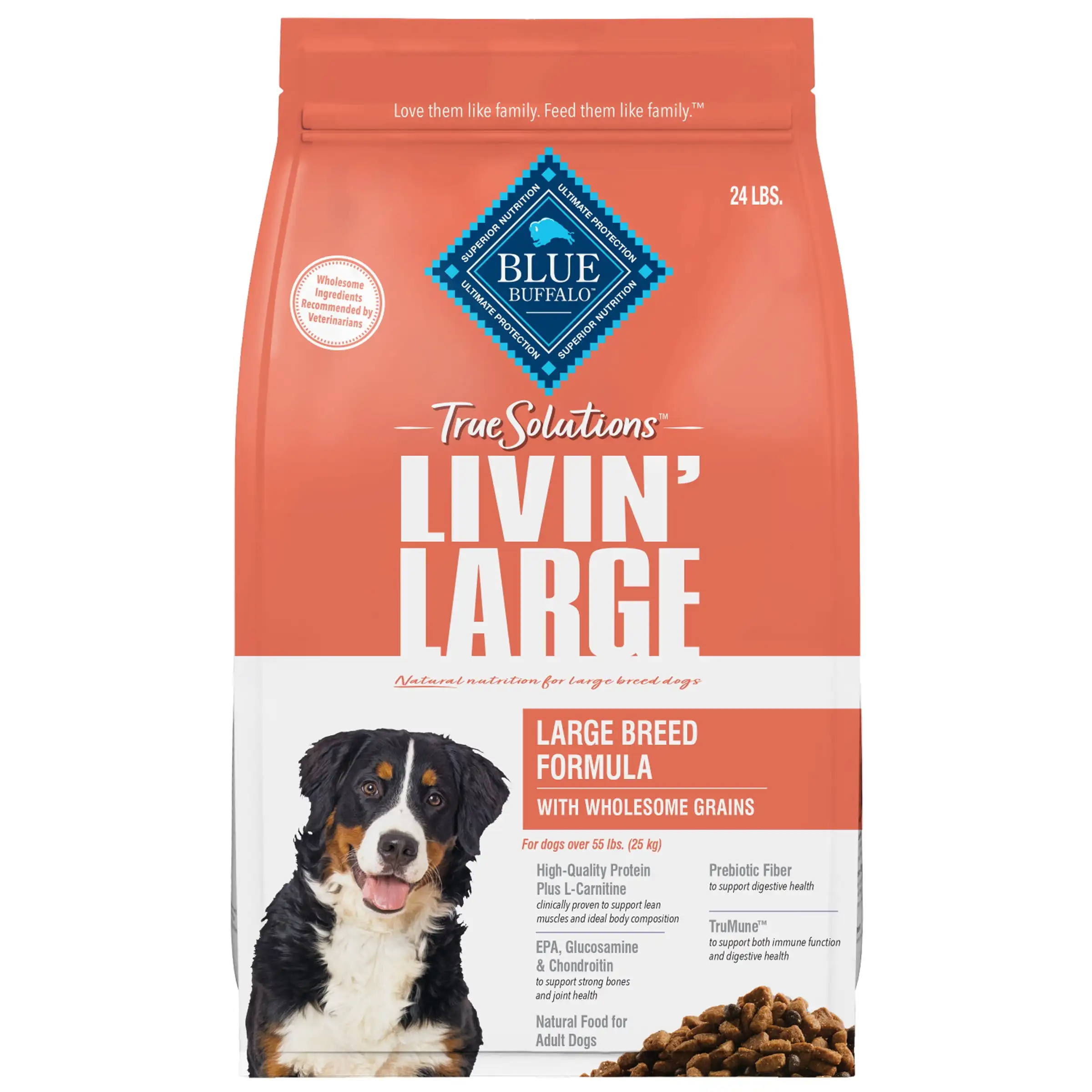 

Натуральный сухой корм для собак True Solutions Big Breed Care, курица, 24 фунта. Сумка
