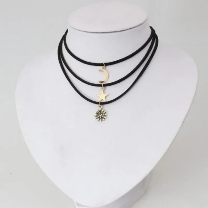 3pcs/set  Star Moon Sun Short Sweater Neckchain