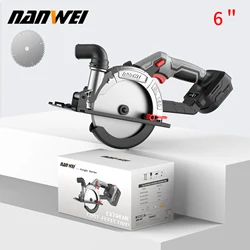 NANWEI Electric Circular Saw Brushless Multifunctional Electric Saw DIY Power Tool For Cut Wood PVC tube