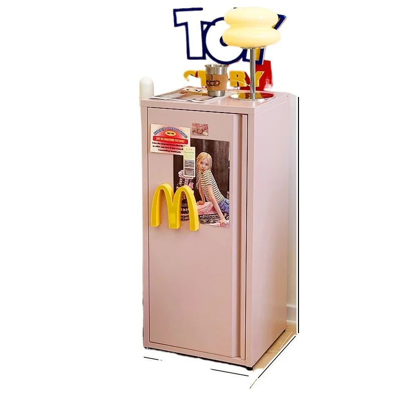 

Dopamine Colorful Metal Storage Cabinet - Multi-Tier Steel Organizer for Living Room/Bedroom Space-Saving Nightstand Storage