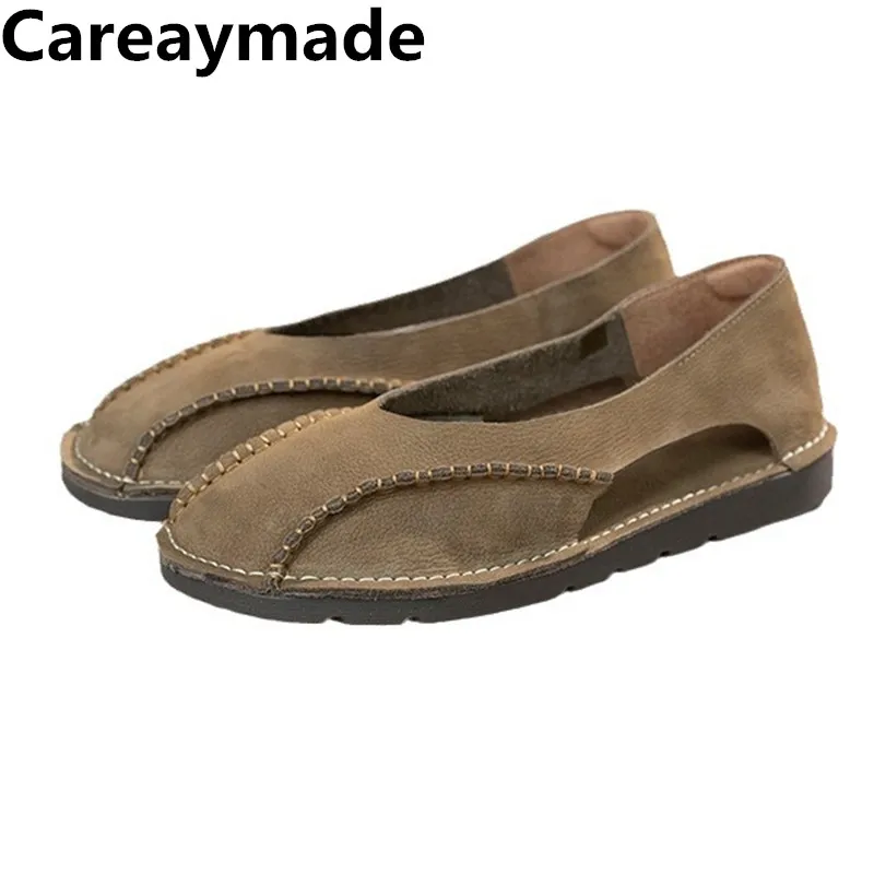 

Careaymade-летние женские сандалии ручной работы из натуральной кожи, повседневная дышащая обувь с мягкой подошвой