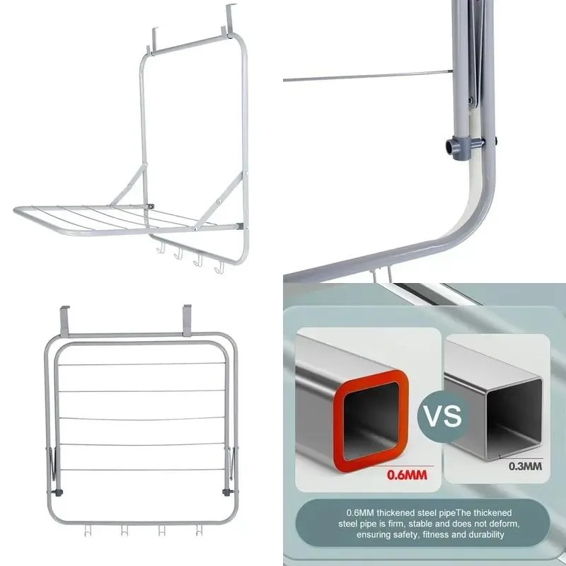 Customizable DIY Classic Foldable Galvanized Steel Garment Storage Rack with Standing Adjustable Design and Hangers