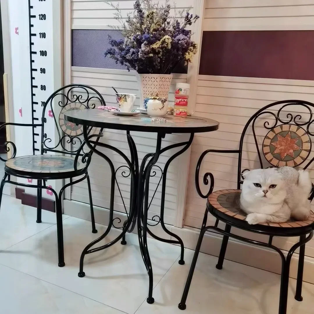 Balcony Courtyard Outdoor Outdoor Cafe Garden European Leisure Outdoor Table and Chair Combination