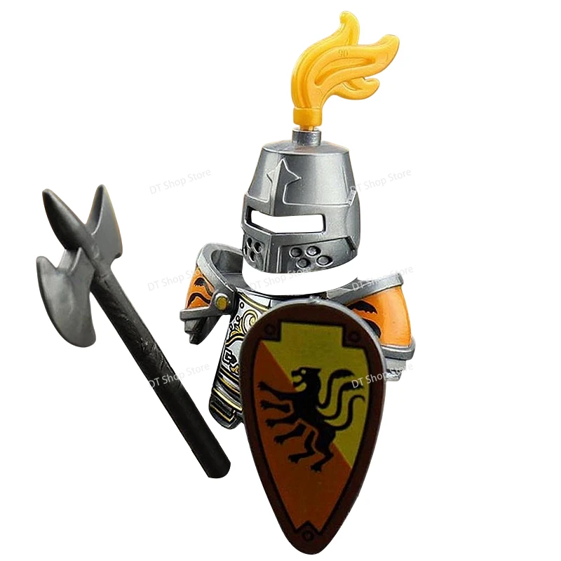 Château ancien médiéval Dragon vert corbeau chevaliers armure assembler scène bloc de construction figurines briques pour enfants bricolage jouets cadeaux