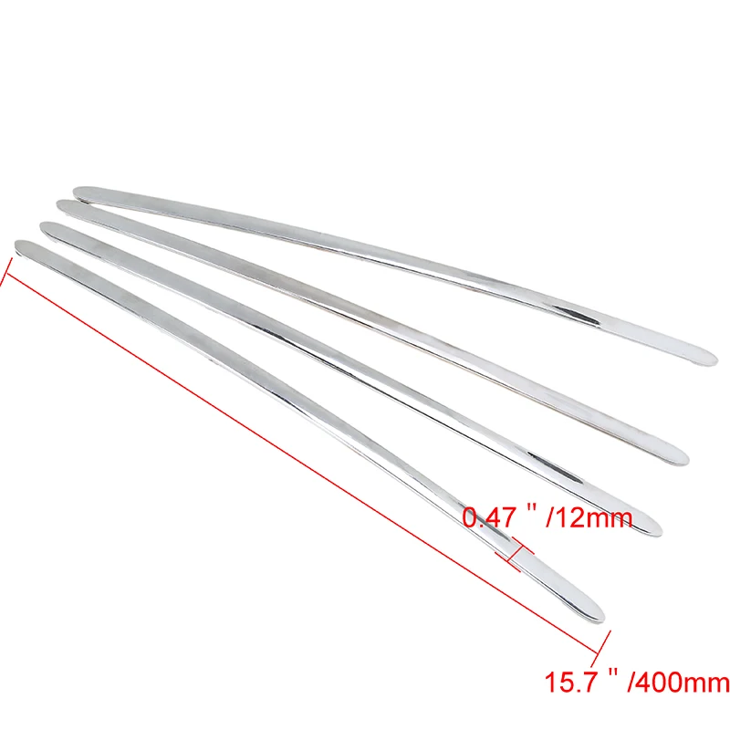 POSSBAY 4Pcs Universal Car Decals Front Rear Bumper Corner Sticker Strip Crash Bar Trim Stickers Chrome Body Protector Guards