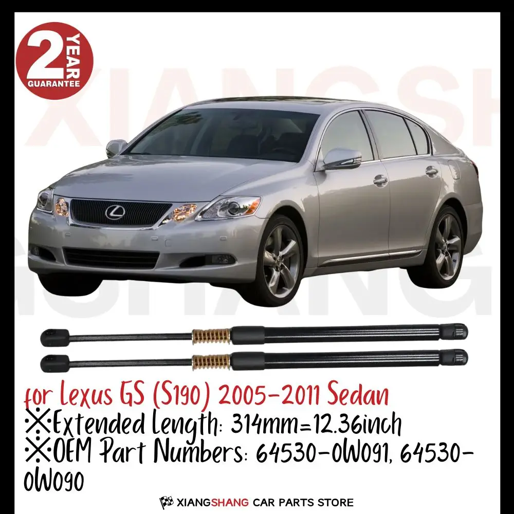 

2pcs Rear Tailgate Damper for Lexus GS (S190) 2005-2011 Sedan WITH SPRING Trunk Boot Gas Charged Gas Struts