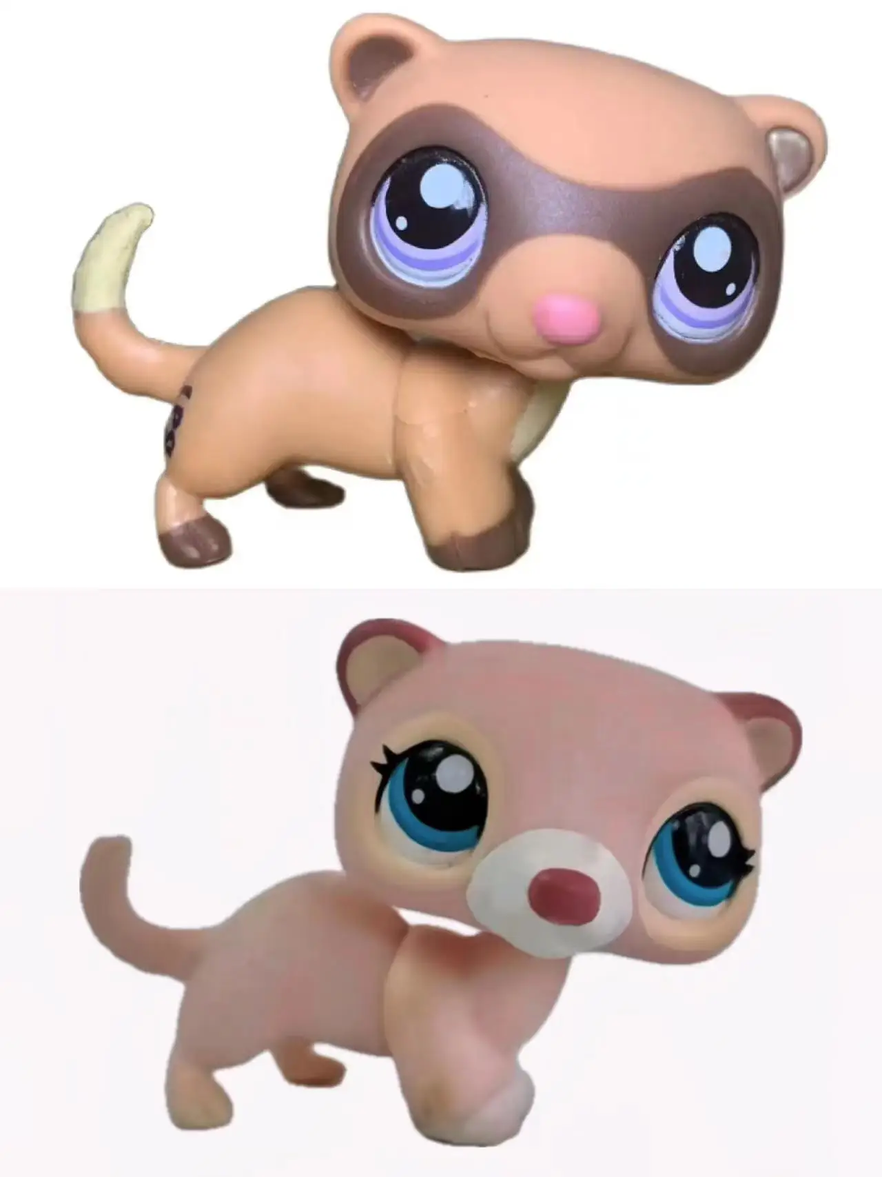 LPS Little  animal Pet Shop Toy 2006 Ferret 1612 Gray Cream Flowers Green Clovers Eyes collection figures gift