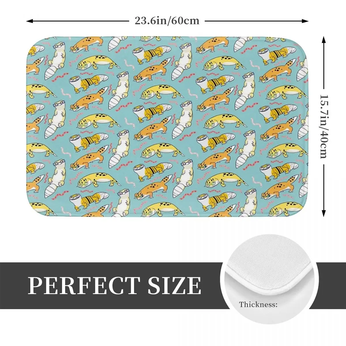 Yellow Leopard Gecko Cute Pattern Non-slip Doormat Floor Mat Water oil proof Carpet Rug for Kitchen Entrance Home Balcony Mats