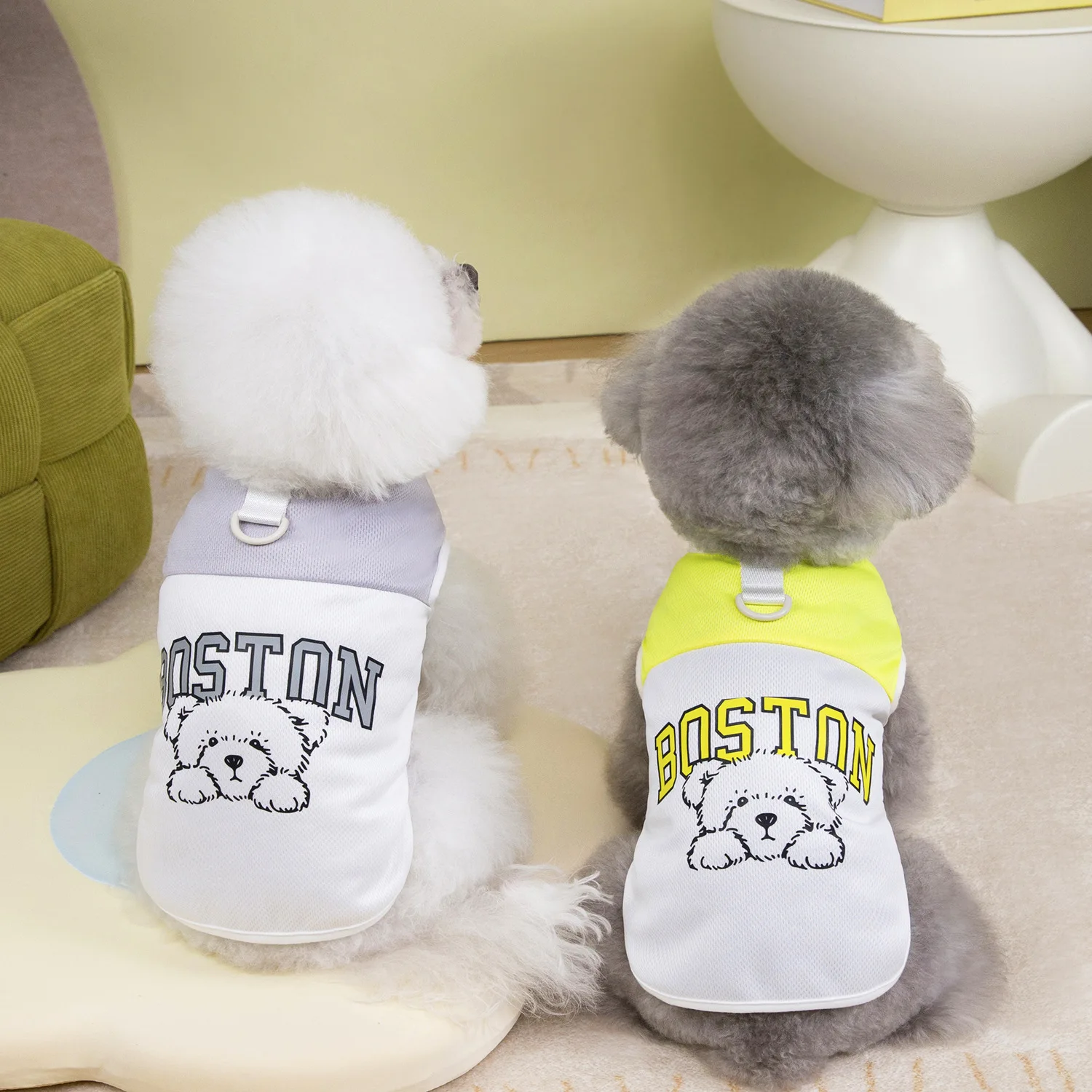 

Spring And Summer Thin Pet Undershirt Bichon Teddy Yorkshire Cat Sleeveless Leash Small Dogs And Cats Breathable Cool Clothes