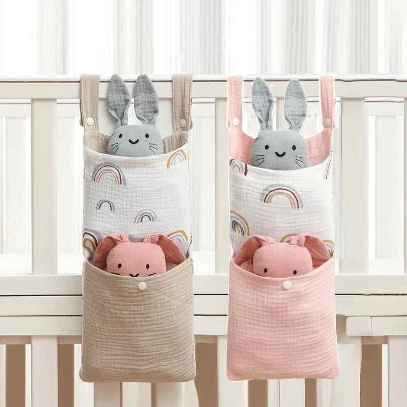 Bolsa de almacenamiento para cuna de niños, organizador de cosas para bebés, bolsa de cama multifuncional para recién nacidos, ropa de cama, bolsa de pañales, organizador de cochecito