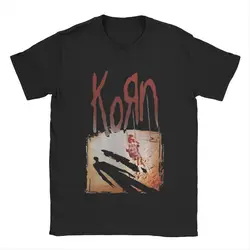 Korn Men's T Shirt Rock Band Vintage Tees Short Sleeve O Neck T-Shirts Cotton 4XL 5XL Clothes