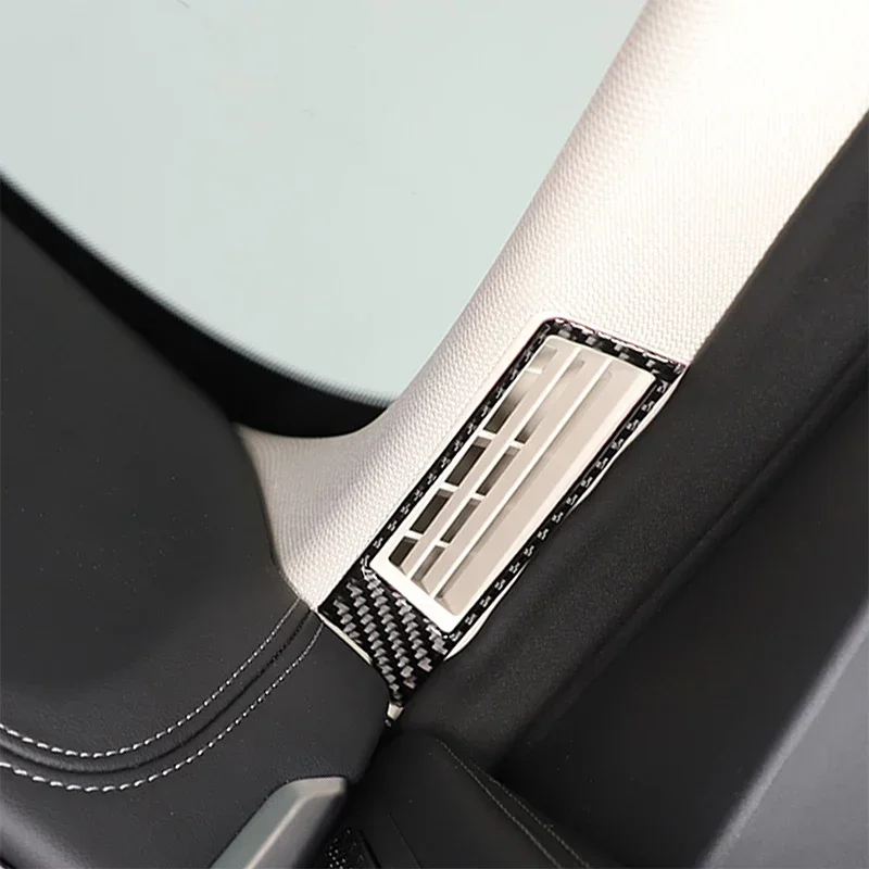 لسيارات BMW X1 U11 2023-2024 لينة من ألياف الكربون سيارة A-عمود منفذ الهواء ملصق اكسسوارات السيارات الداخلية #5