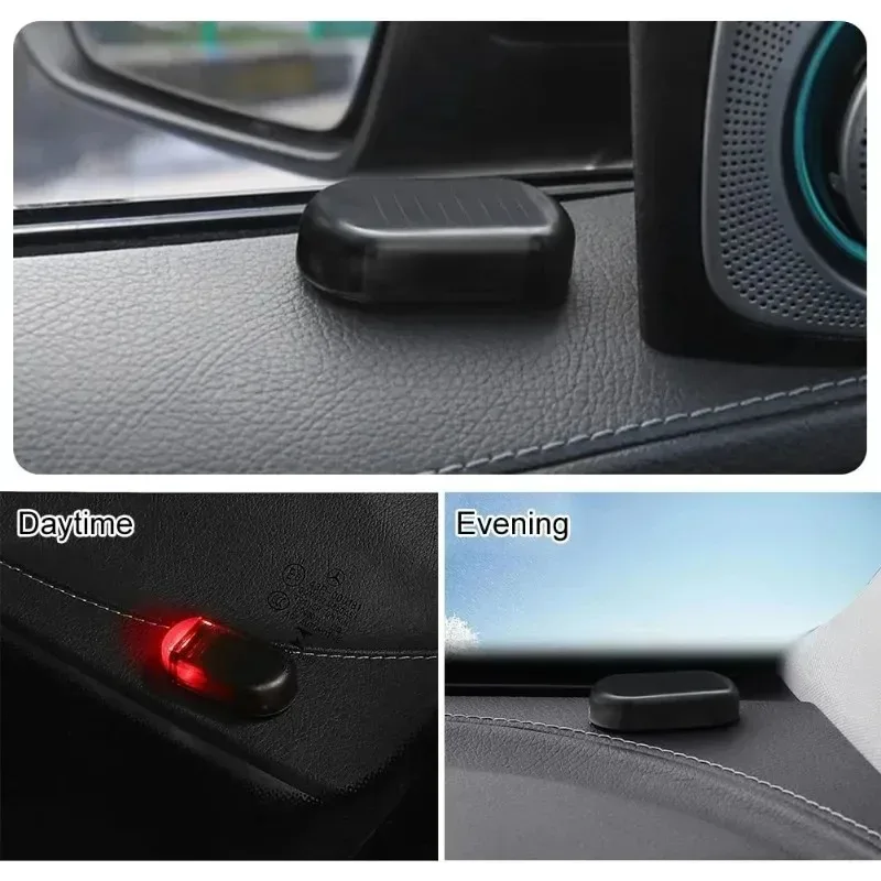 Solar Powered Car Fake Security Light Blue/Red Light Simulated Dummy Alarm LED Fake Security Light Wireless Strobe Signal Alarm image 6