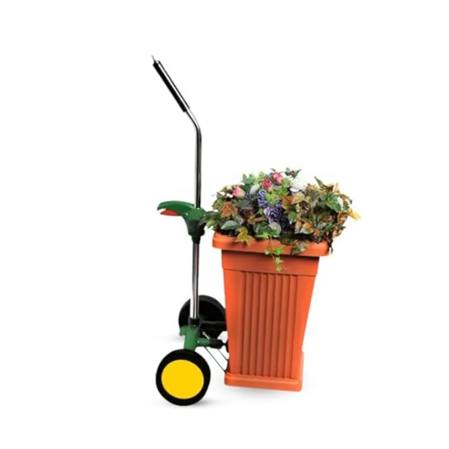

Heavy Duty Plant Dolly Caddy - Pot Mover for Garden w/ 165 lb Capacity, Flat-Free Wheels and Suction Cups Adjustable Handle, Fl