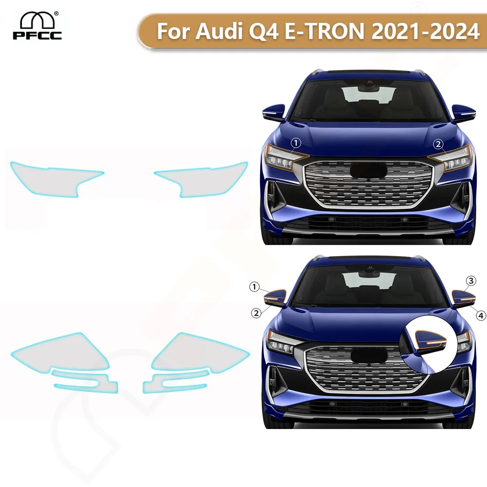 

Headlight Rearview Paint Protection Film For Audi Q4 E-TRON 2021-2024 TPU PPF Bra Transparent Sticker Anti-scratch Resistant Kit
