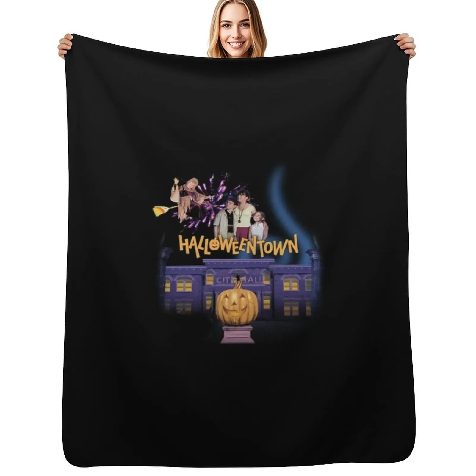 

HalloweenTown Throw Blanket Weighted Personalized Gift Cute Plaid Blanket