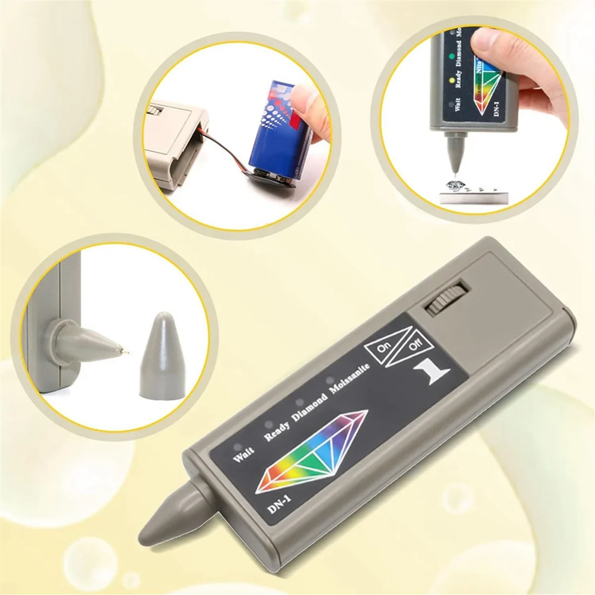 2 in 1 High Accuracy Jewelry Tester Pen Diamond/Moissanite/Gemstone Detector & Ruby Appraisal Tool Kit for Professional Jewelers