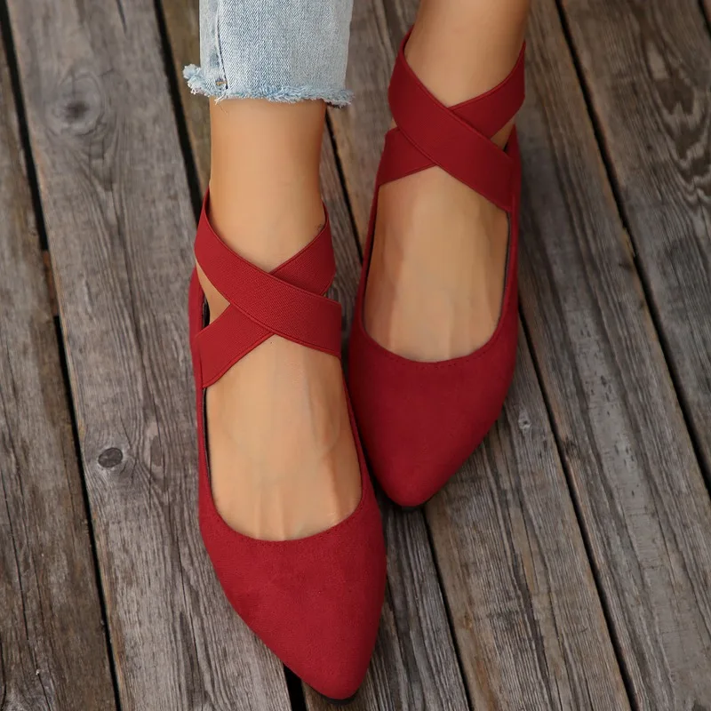 2025 beige new women\'s flat shoes fashionable lightweight shoes women\'s elegant ballet shoes soft outdoor casual heel shoes