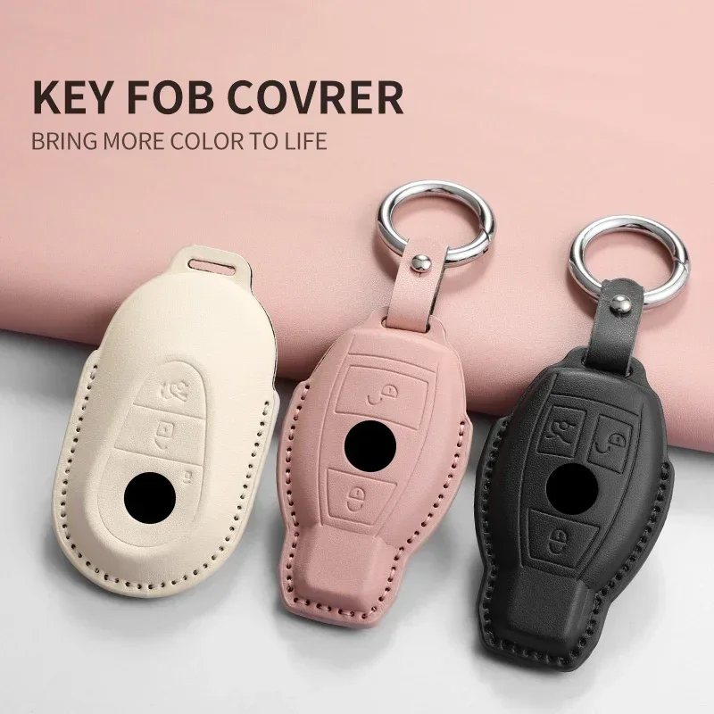 Car Remote Key Case Cover Shell for Mercedes Benz A C E S G Class GLC CLE CLA W177 W205 W213 W222 X167 AMG PU Key Accessories