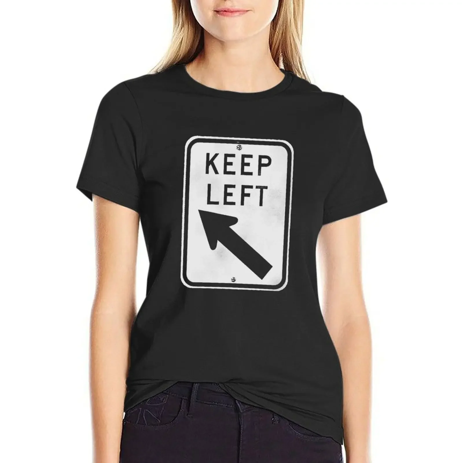 

keep left - white only T-Shirt anime quick-drying hippie clothes female t-shirt dress for Women graphic