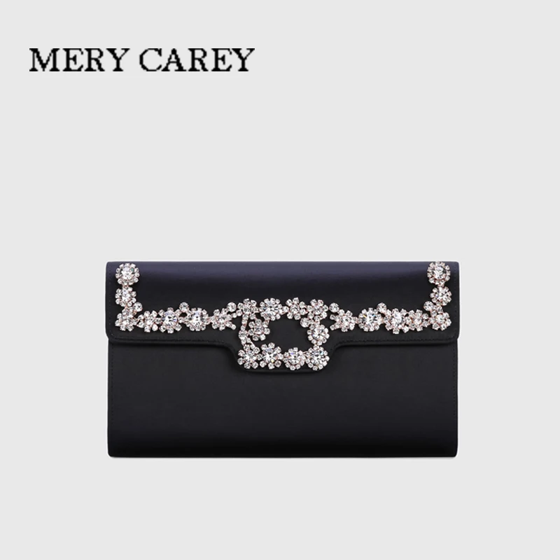 

2025 New Luxury Women's Silk Fashion Crystal Diamond Buckle Bag Banquet Bag Cross Shoulder Single Shoulder Women's Bag Purse