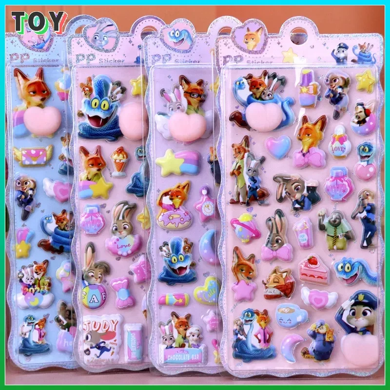 

Zootopia Thickened Squishy Butt Stress Relief Puffy Bubble Stickers Kids Cartoon Movie Peripherals Cute Animal Play For Children