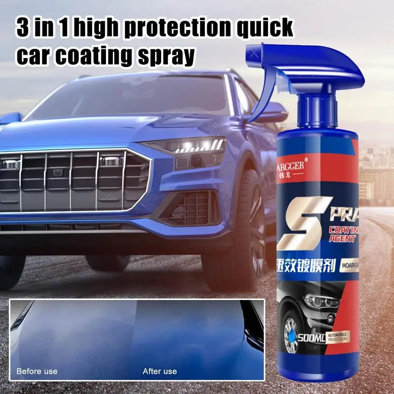 Spray de revestimento rápido de alta proteção 3 em 1 reparação de pintura de carro 500g waterless lavagem de carro rápida reparação de pulverização de revestimento de carro pontos de água