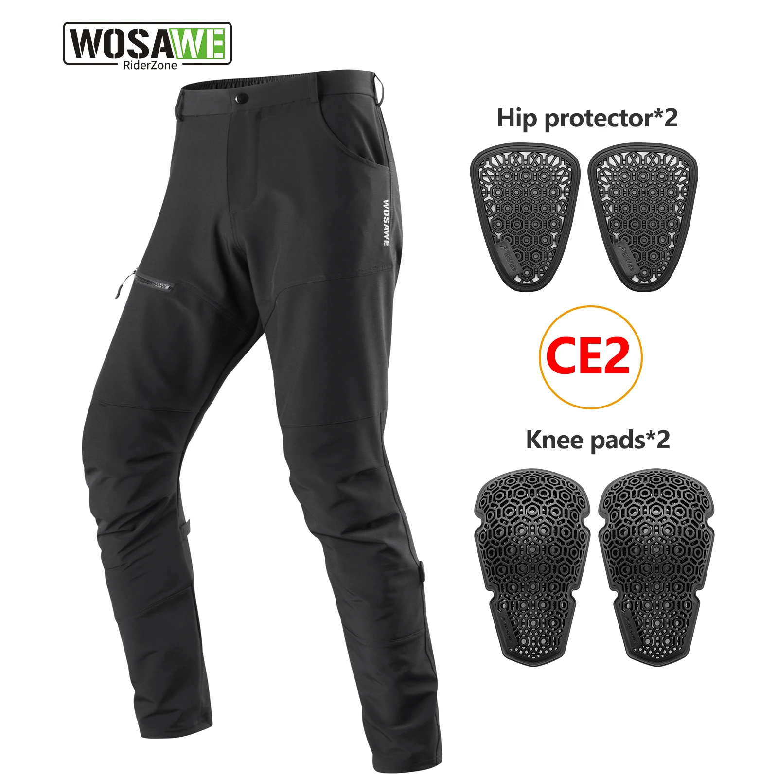 

WOSAWE Motorcycle Pants Riding Men Downhill Pants Summer Breathable Trousers With CE Protection Armor Wearing Gears Accessories