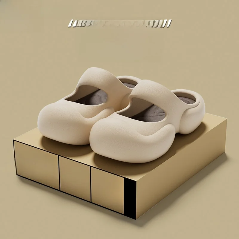 Cute Summer Indoor Women's Slippers EVA Material Anti-Odor Slip-Resistant Thick Bottom Step-On Feeling Slippers Casual Loafers