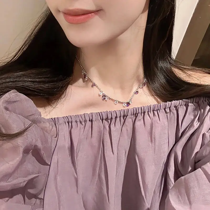 

Zircon Water Droplet Tassel Colorful Broken Eye Star River Super Flash Versatile Small and High end Handmade for Women