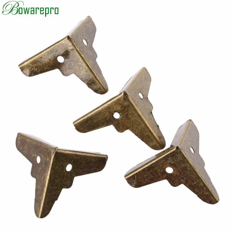 4pcs Antique Bronze Metal Corner Protectors Guard Decorative for Jewelry Gift Box Wooden Case Furniture Corner Brackets 20*20mm