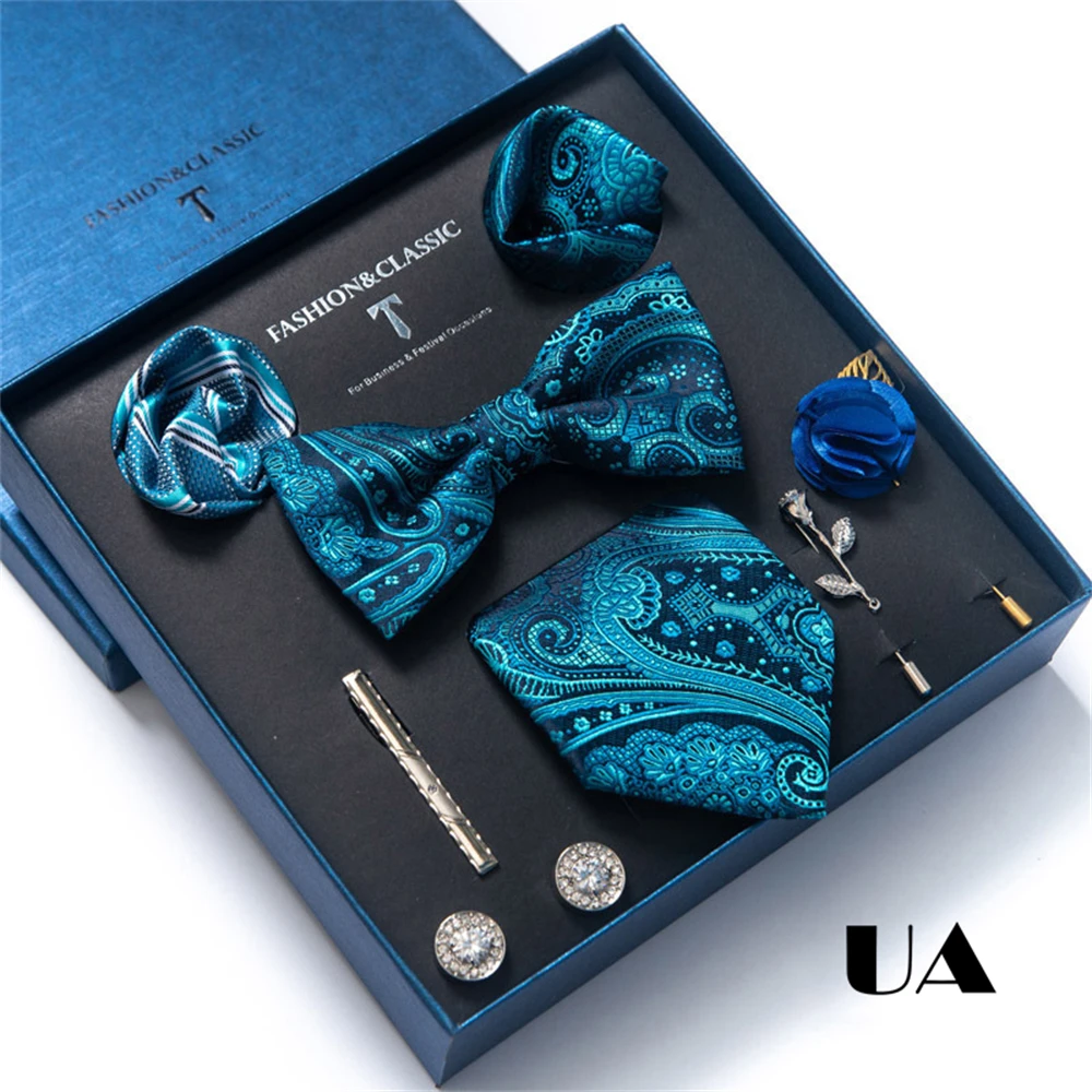 

Аксессуары для официального костюма Нагрудный цветок, брошь, запонки, зажим для галстука, галстук, карманный квадратный роскошный мужской костюмный галстук