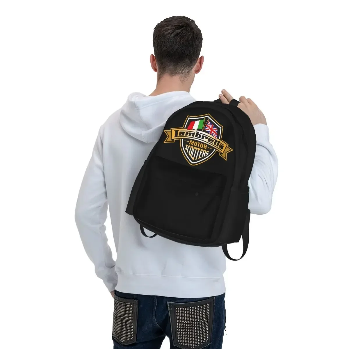 Lambretta Motor Scooters With Union Jack And Italian Flags Backpacks Bookbag School Bags Rucksack Travel Rucksack Shoulder Bag