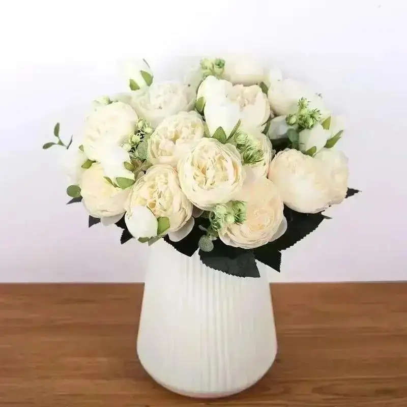 Flor artificial rosa persa para bodas y hogar nórdico - imagen 2
