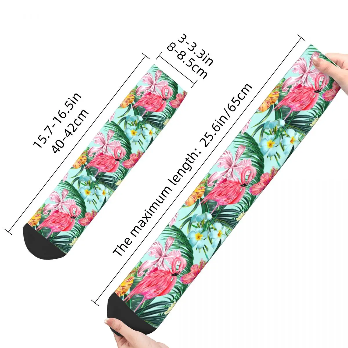 Autumn Winter Casual Women Men Summer Tropical Palm Leaves Socks Birds Non-slip Basketball Socks