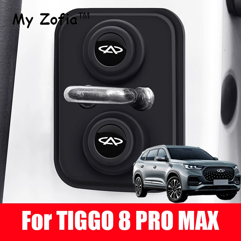 

For CHERY TIGGO 8 Pro Max 2023 2024 2025 2024 Car Door Mute Damping Cushion Silicone Lock Buckle Cover Pad Absorber Accessories