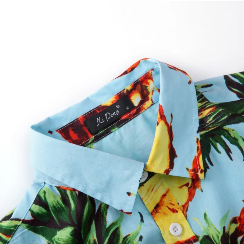 YWSS-New New plus Size Men's Poplin Printed Cloth Casual European Size Short Sleeve Shirt Men