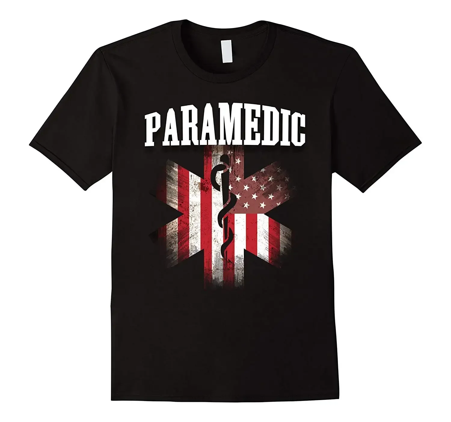 

EMT EMS USA Flag Star of Life Proud Paramedic T-Shirt 100% Cotton O-Neck Summer Short Sleeve Casual Mens T-shirt Size S-3XL