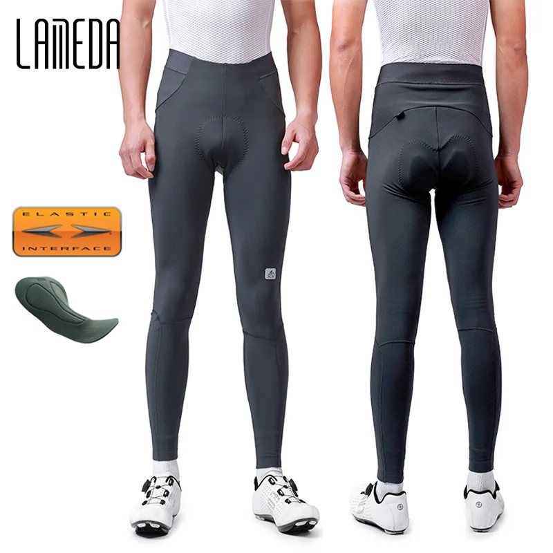

LAMEDA Winter Cycling Long Pants Elastic Interface Men's Biking Pants High Waisted Bicycle Tights Toursers MTB Cycling Clothing