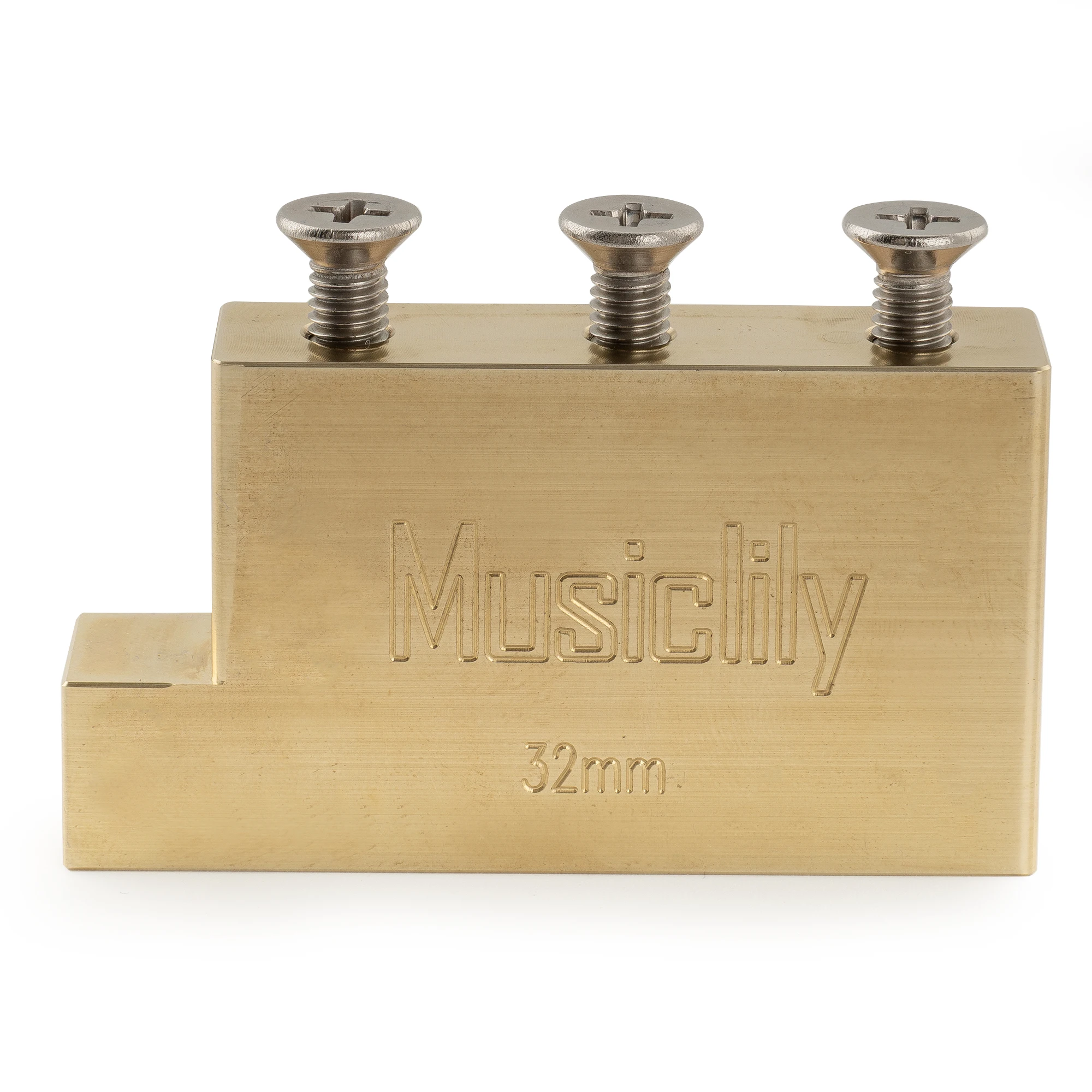 Musiclily Ultra Vollmassiver L-förmiger Tremolo-Block aus Messing/Stahl für E-Gitarren mit Floyd Rose Locking Tremolo-Brücke – Detail 3