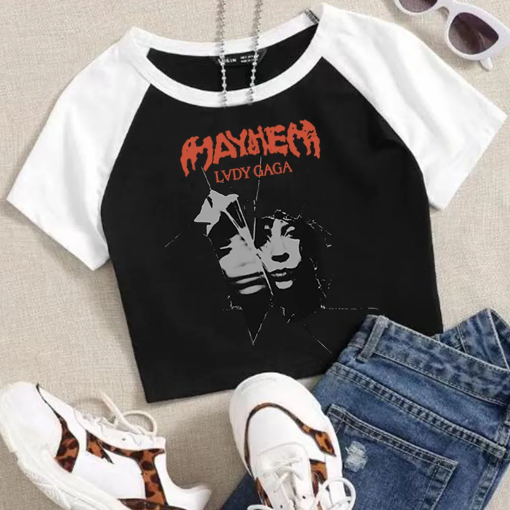 

Lady-Gaga Mayhem Crop Tops T-Shirt Women Girls Fashion Shirt